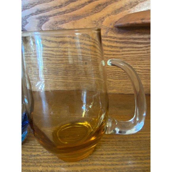 Pair of Libbey MCM Drinking Glass Roly Poly Blue Tawny - Picture 3 of 8